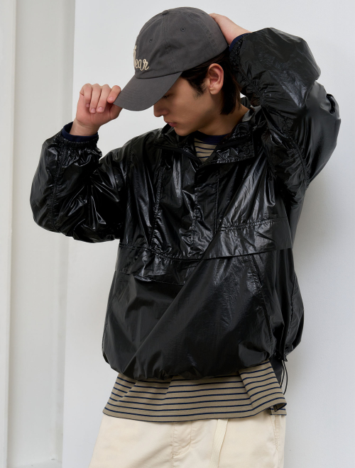 UNISEX глянцевый упаковываемый анорак [BLACK] / SBE1U07002