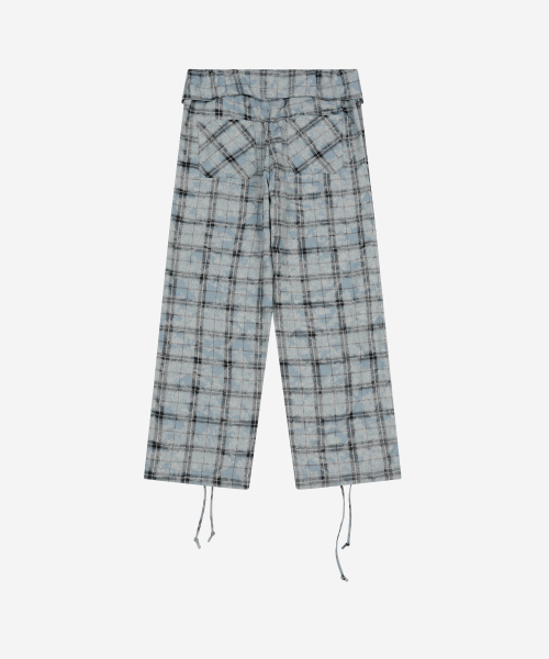 Rustic Check Shirt Pants Skyblue