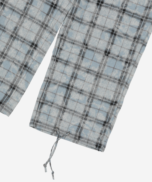 Rustic Check Shirt Pants Skyblue