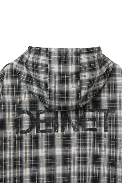 CHECK BOMBER JACKET IN BLACK