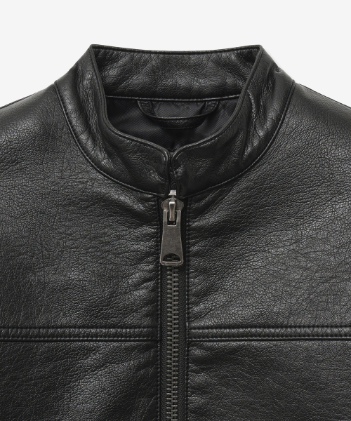 Байкерская куртка из вареной кожи 9196 (BLACK)