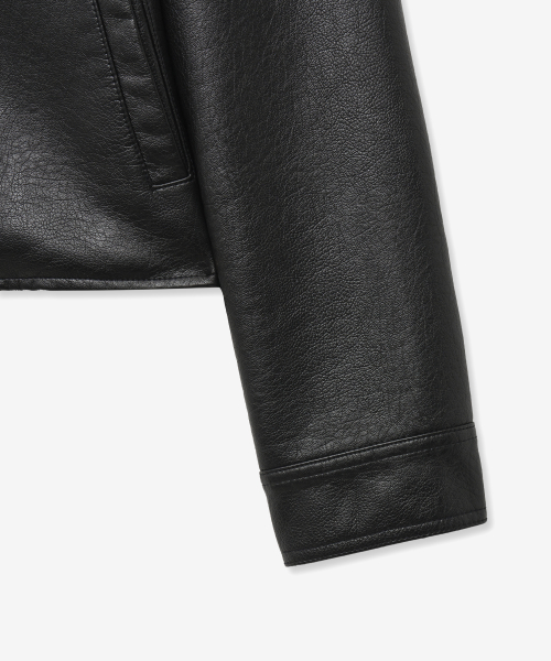 Байкерская куртка из вареной кожи 9196 (BLACK)