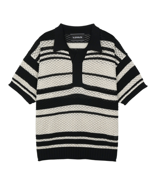 Sahara Collar Half-Knit Black/Ivory