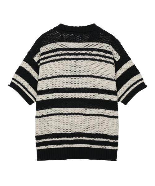 Sahara Collar Half-Knit Black/Ivory