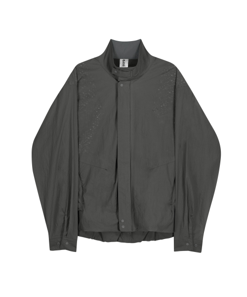 Layered Sheer Blouson / Charcoal