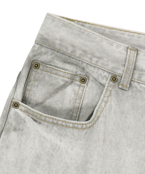 FACE DENIM PANTS (S.GREY)