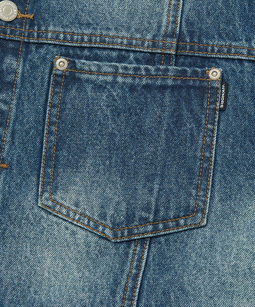 PATCH WORK DENIM VEST (DENIM)