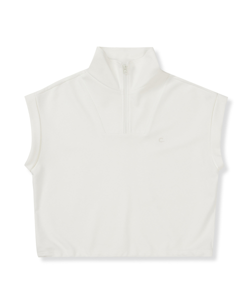 [25SS clove] Soft Half Zip-Up Vest (Ivory)