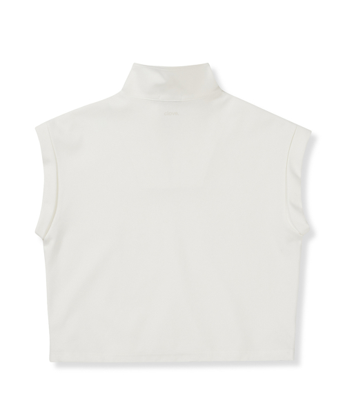 [25SS clove] Soft Half Zip-Up Vest (Ivory)