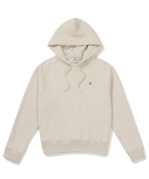[25SS clove] Waffle Hooded Pullover_Women (Light Beige)