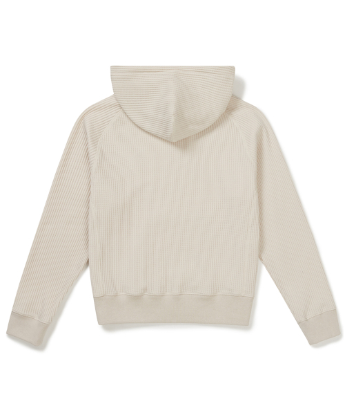 [25SS clove] Waffle Hooded Pullover_Women (Light Beige)