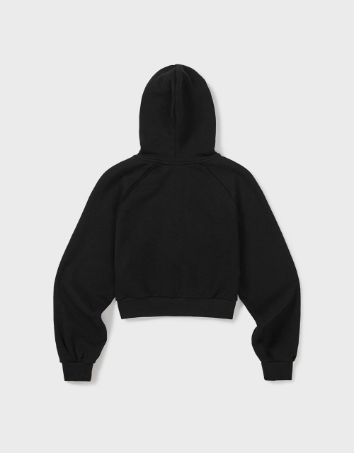 [MMW] CROP HOOD ZIP UP (EVERY BLACK)