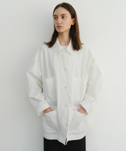 MOSS COTTON UTILITY JACKET (WHITE)