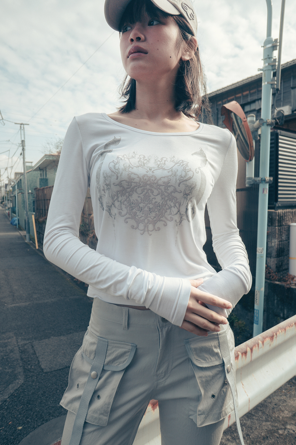 【hug your skin】25ss Ornament printed top MUSINSA | HUG YOUR SKIN Ornament Print Top (White)