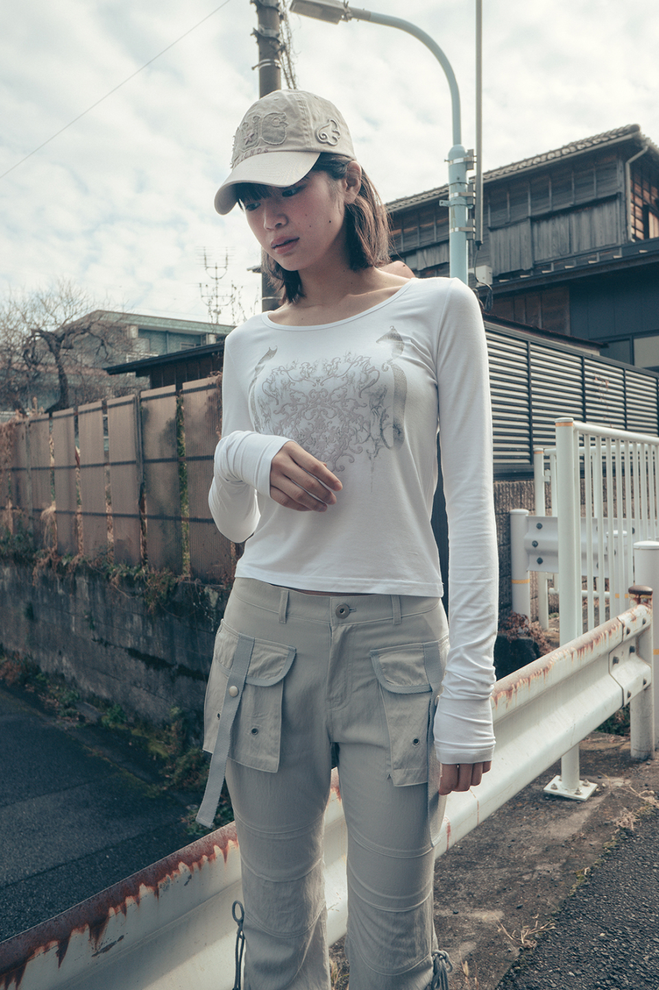 【hug your skin】25ss Ornament printed top MUSINSA | HUG YOUR SKIN Ornament Print Top (White)