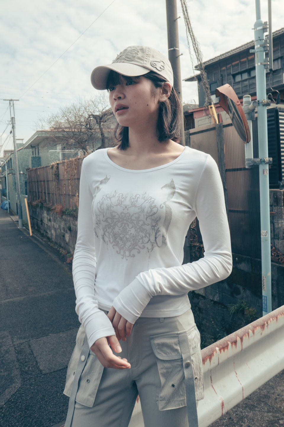 ◇hug your skin◇ Ornament printed top white MUSINSA | HUG YOUR SKIN Ornament Print Top (White)