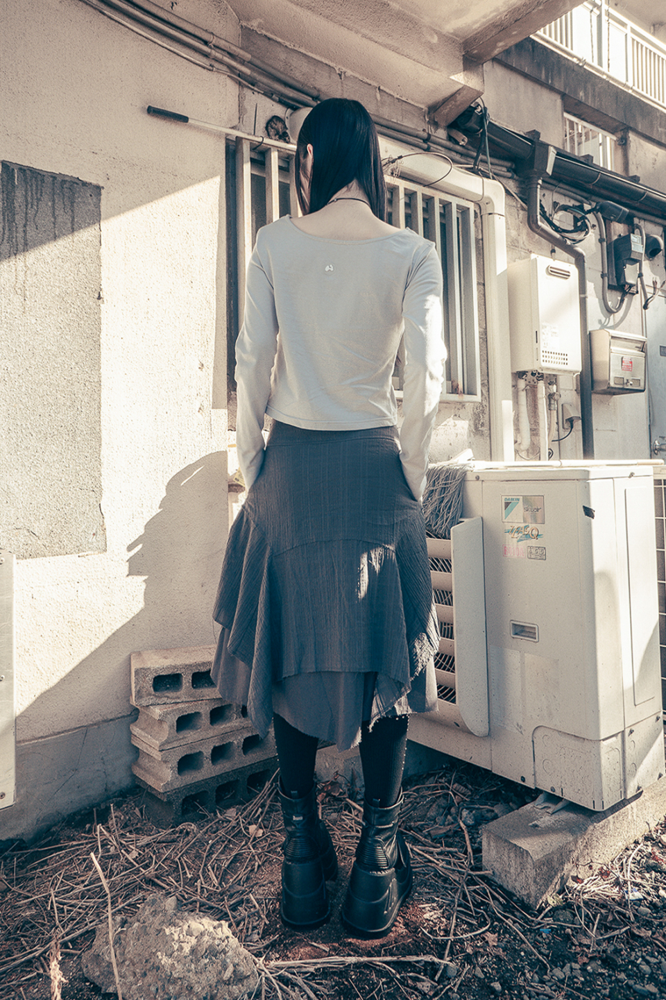 ★hug your skin★ angel wing top gray Angel wings top (Gray) - hug your skin | 60% - Asian Fashion
