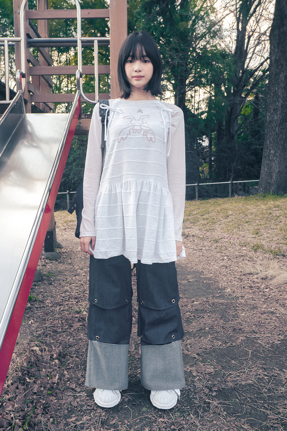MUSINSA | HUG YOUR SKIN Angel Patch Raglan Dress (White Pink)