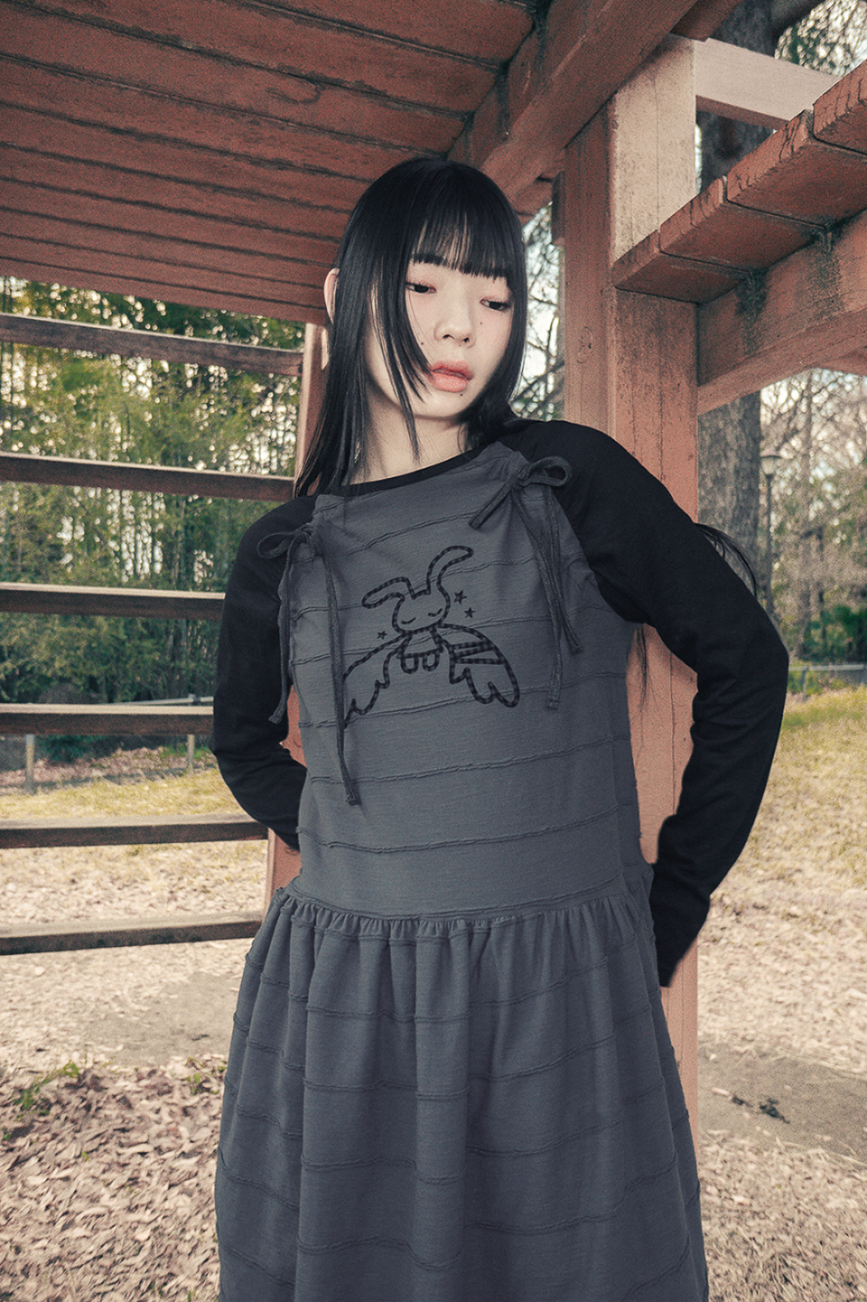 ◆25SS HUG YOUR SKIN Angel Patch Raglan Dress/3色◆ MUSINSA | HUG YOUR SKIN Angel Patch Raglan Dress (Black