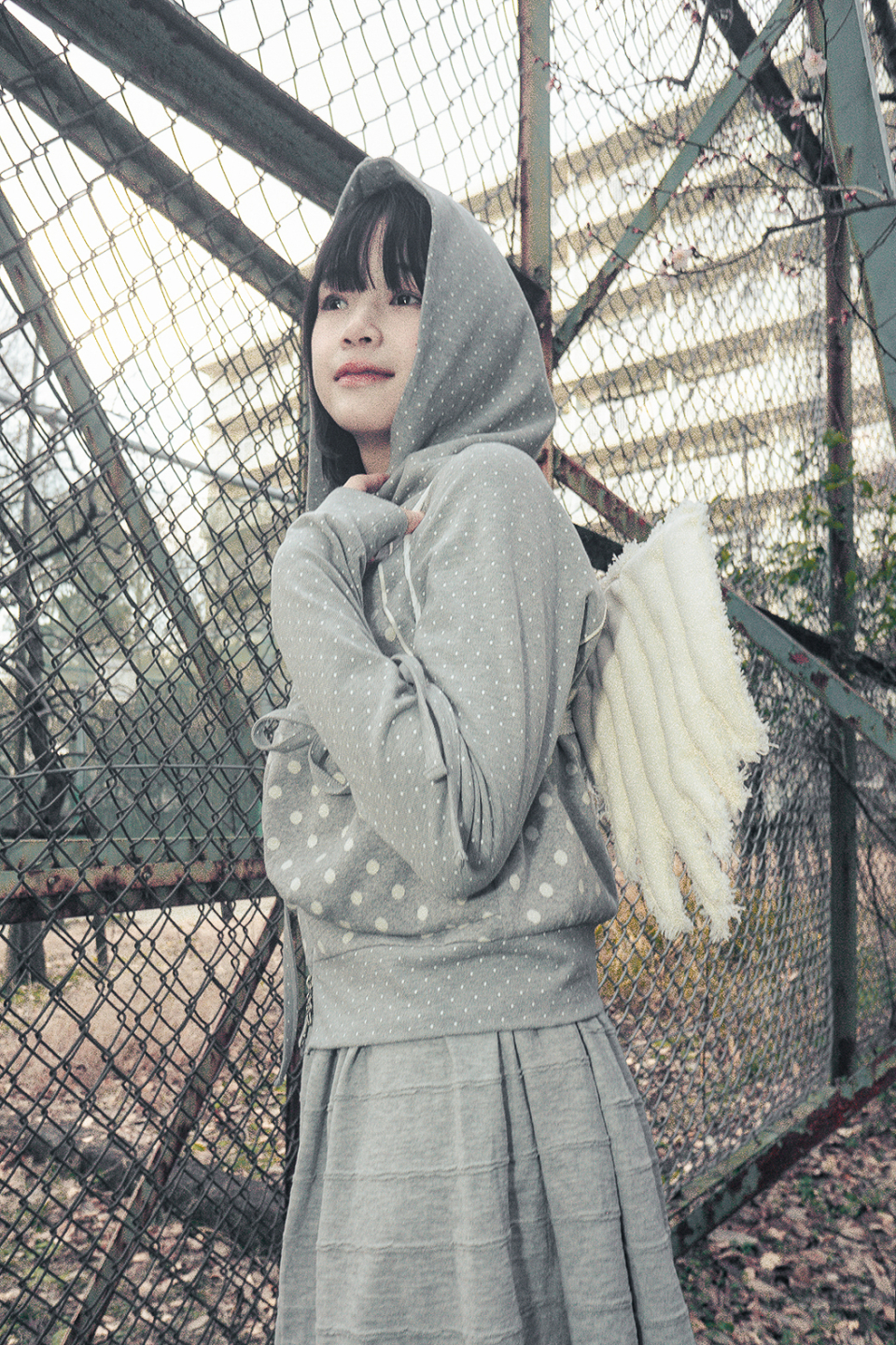 【hug your skin】 Dot big pocket hoodie zip-up /追跡付 ☆kiiikiii ハウム 着用！！【HUG YOUR SKIN】Dot Big Pocket