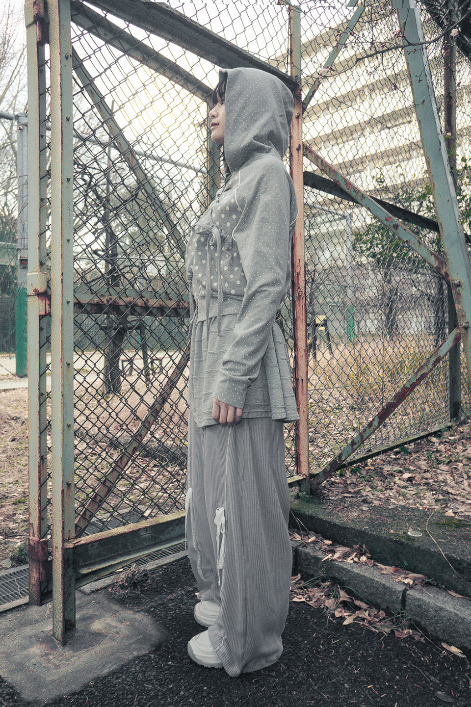 【hug your skin】 Dot big pocket hoodie zip-up /追跡付 ☆kiiikiii ハウム 着用！！【HUG YOUR SKIN】Dot Big Pocket