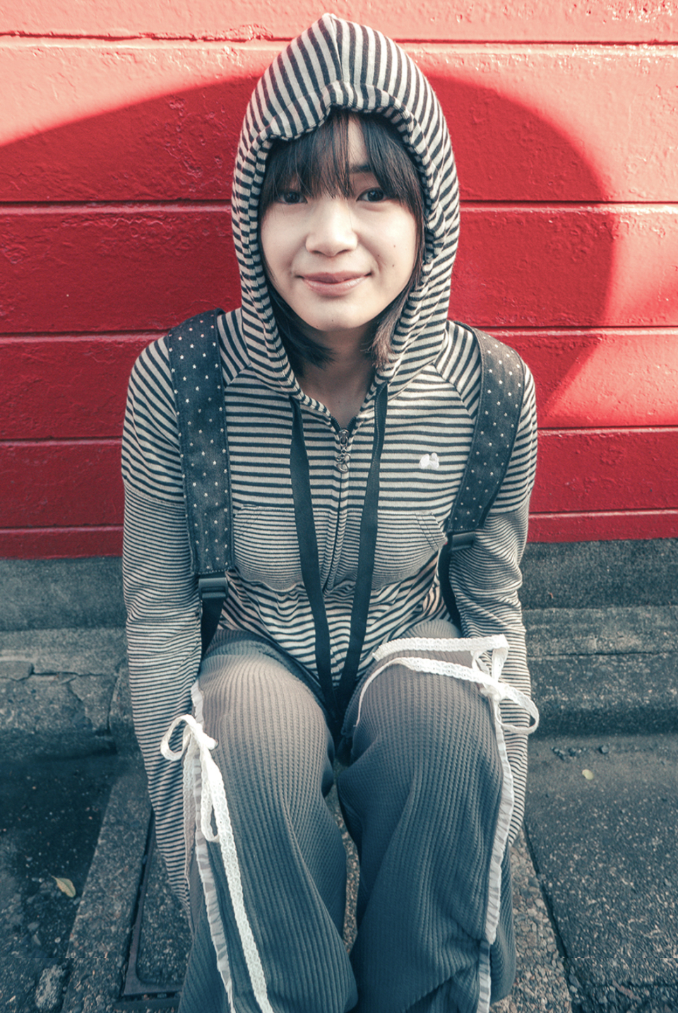 ☆hug your skin☆ Striped Babydoll Hoodie White Black MUSINSA | HUG YOUR SKIN Striped Babydoll Hoodie (White Black)