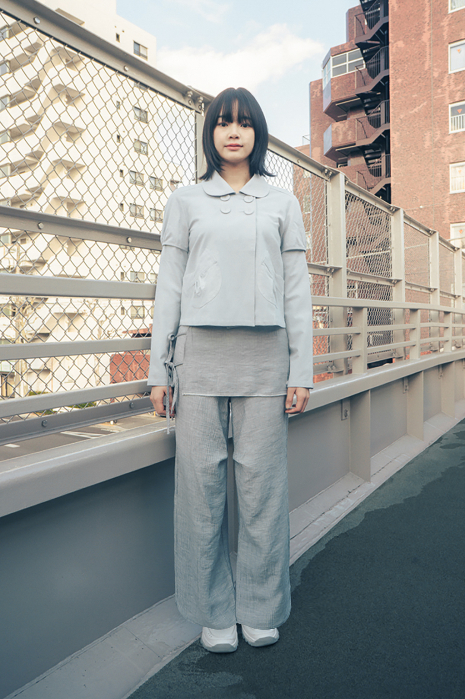 ◇hug your skin◇ Detachable Round Jacket Grayish Blue MUSINSA | HUG YOUR SKIN Detachable round jacket (grayish blue)