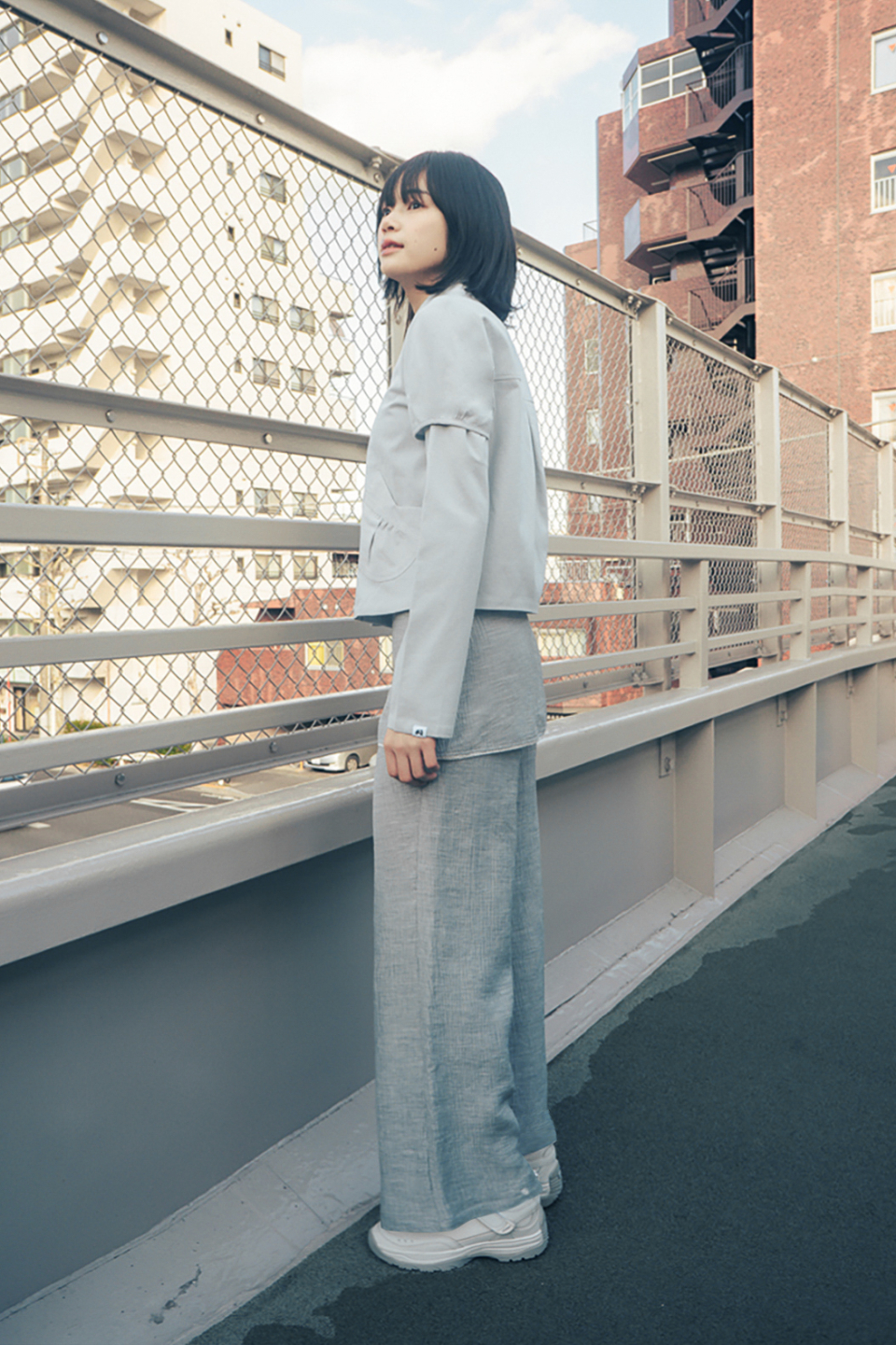 【HUGYOURSKIN】Detachable Round Jacket in Grassy Blue MUSINSA | HUG YOUR SKIN Detachable round jacket (grayish blue)