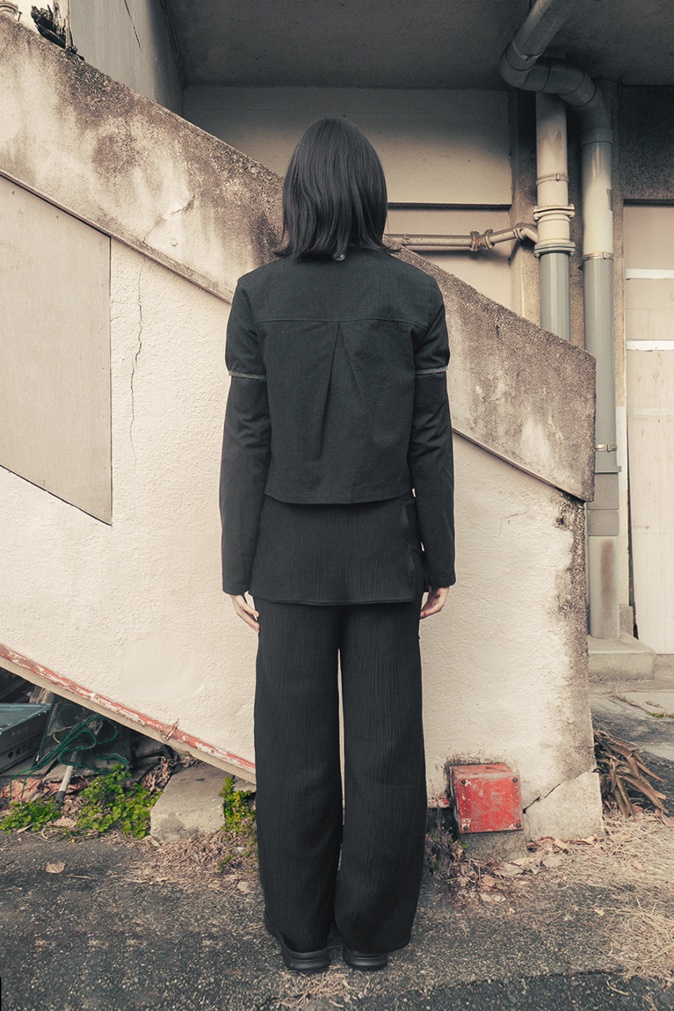 【翌日発送】新品 hugyourskin Detachableラウンドジャケット MUSINSA公式 | HUG YOUR SKIN Detachable Round Jacket (Black)