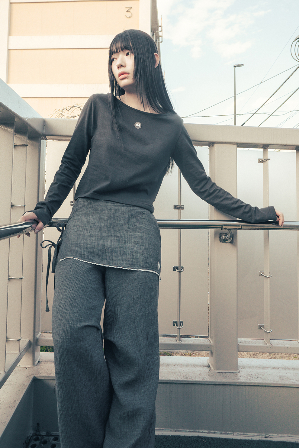★早期完売★hug your skin★Skirt layered pants★日本未入荷★ MUSINSA公式 | HUG YOUR SKIN Skirt Layered Pants (Black)
