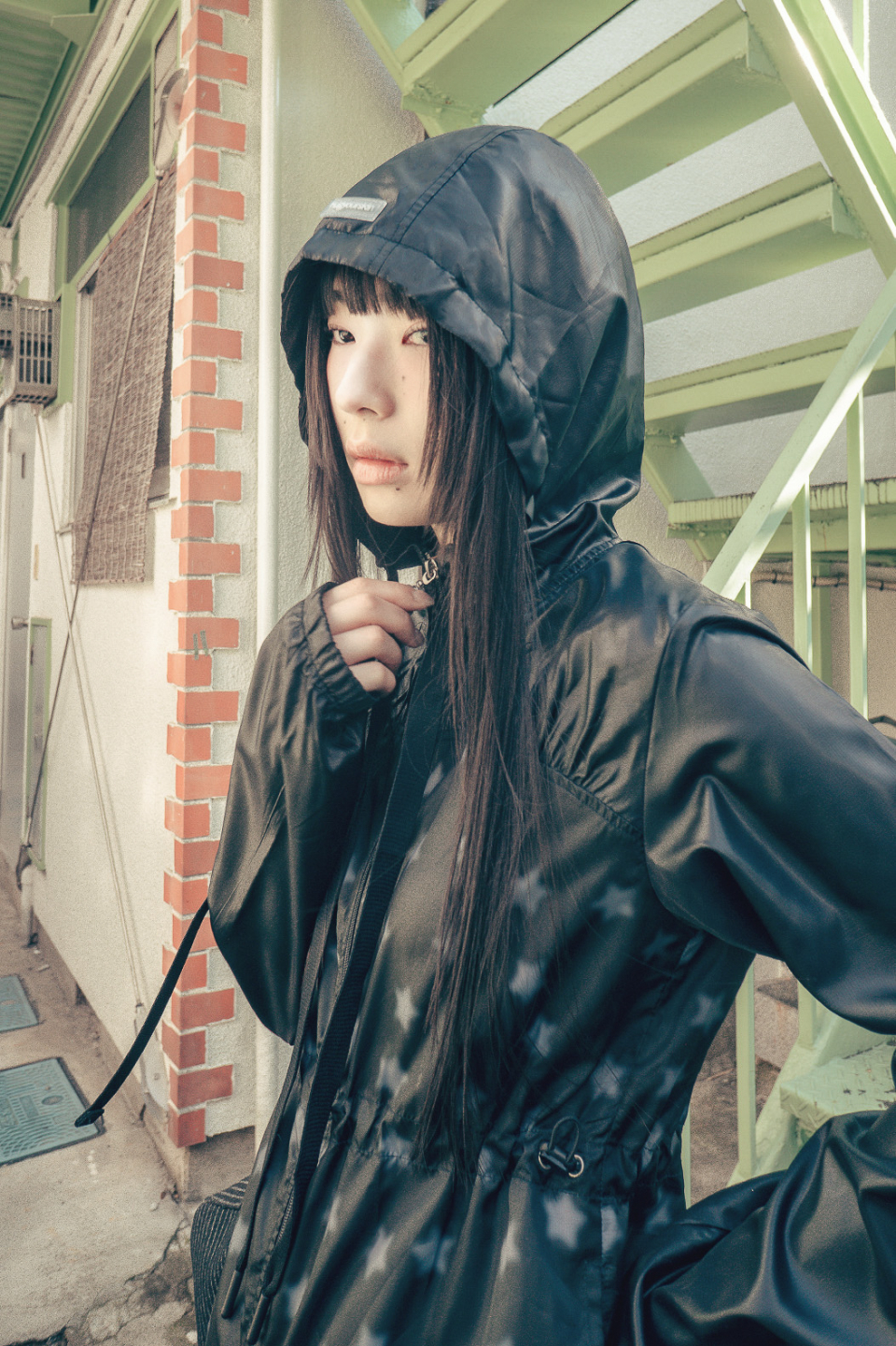 ★hug your skin★ stardust windbreaker black 25SSOUT04CH MUSINSA | HUG YOUR SKIN Stardust Windbreaker (Black)