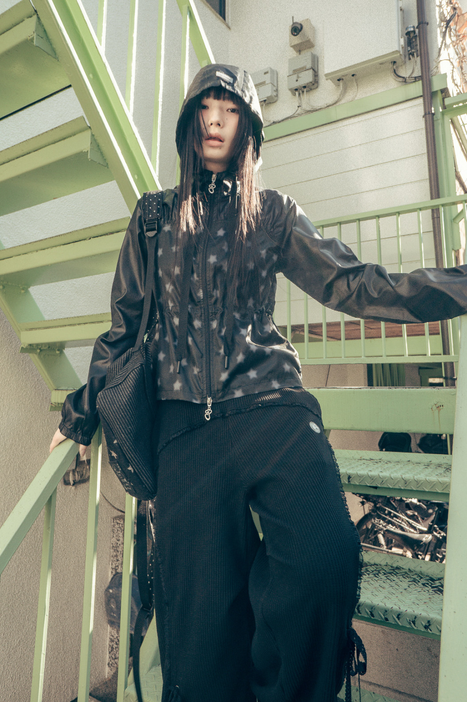 Stardust wind-breaker (Black) - hug your skin | 60% - Asian