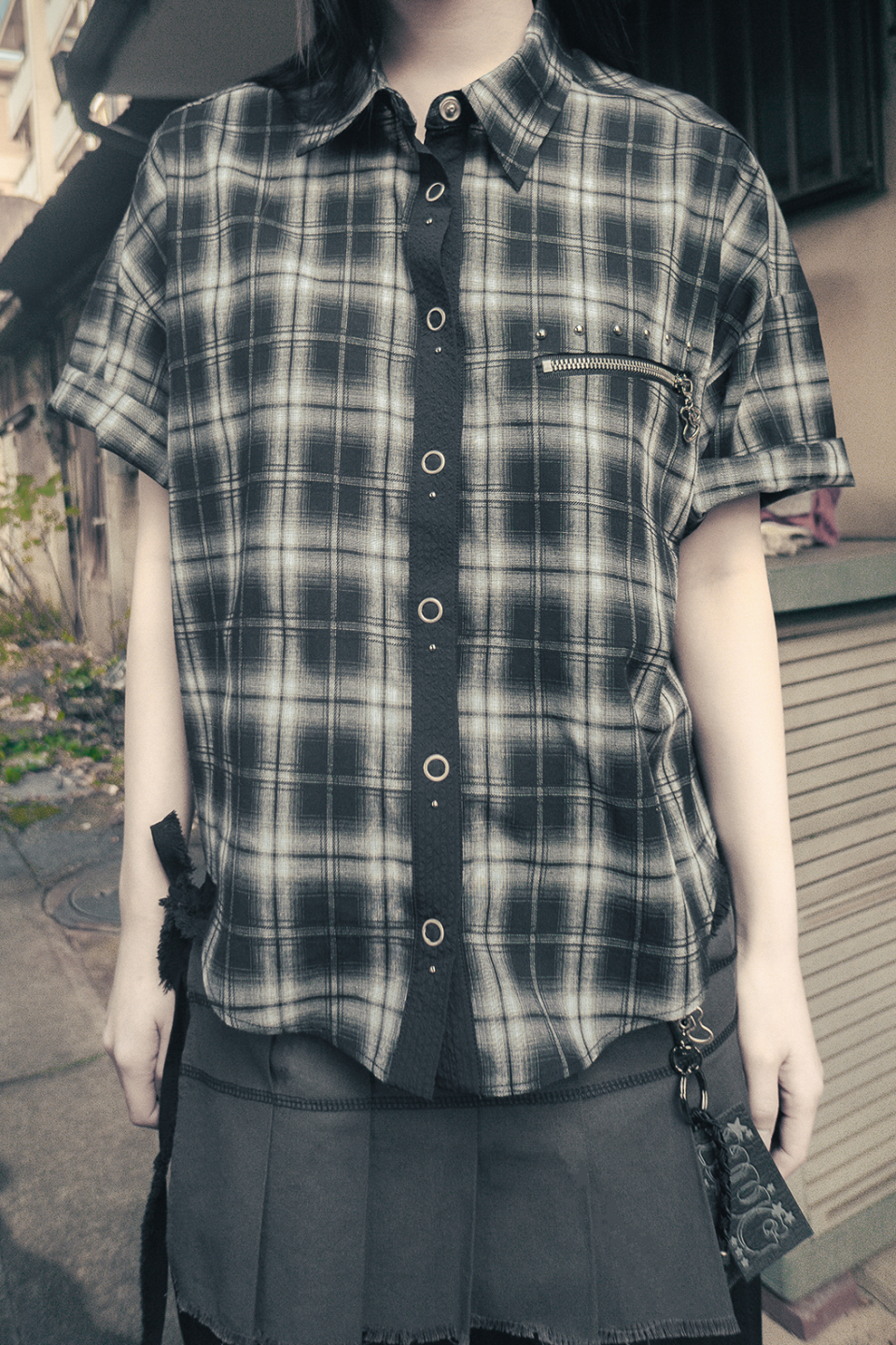 STUD CHECK SHIRT