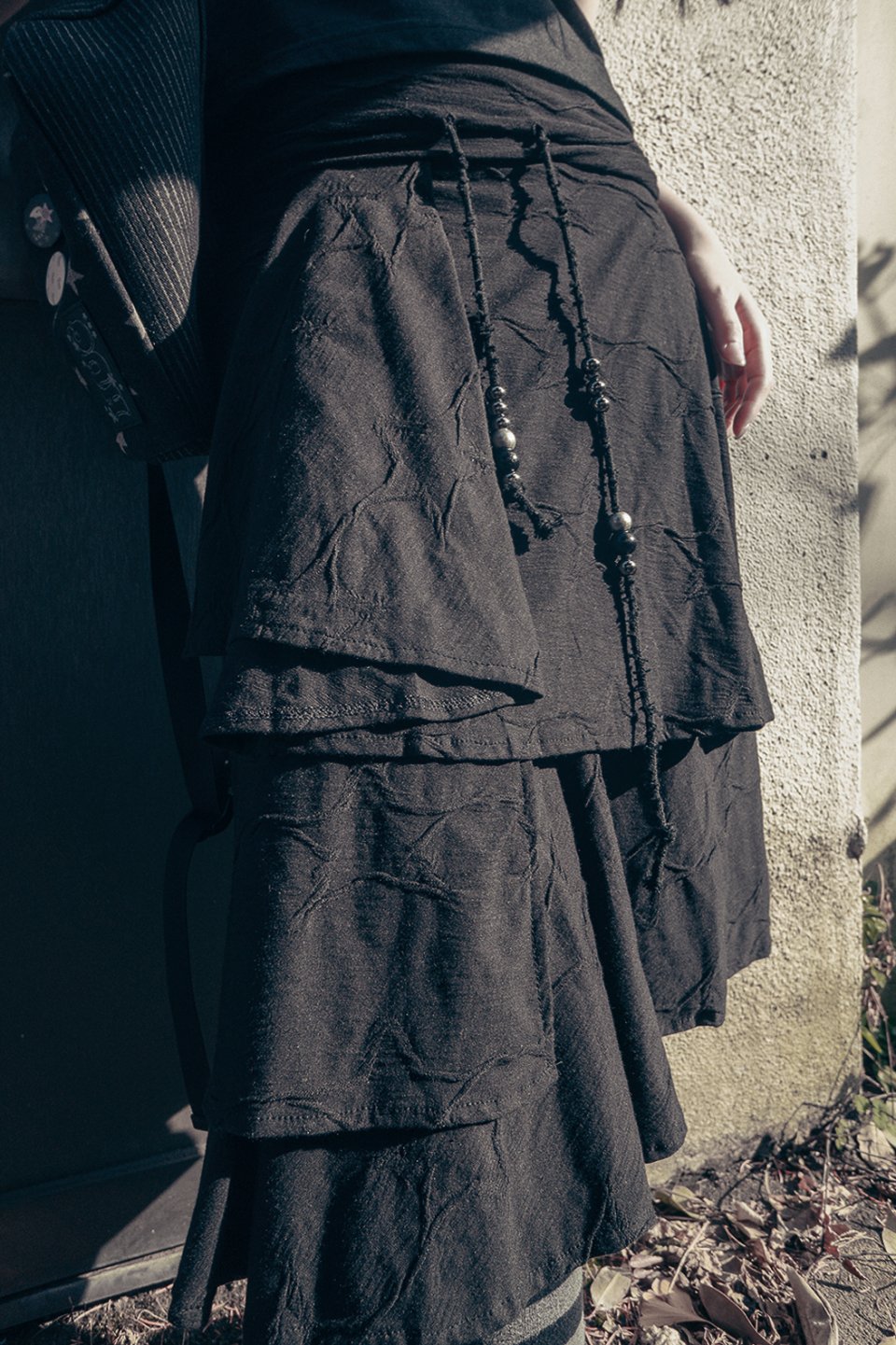【hug your skin】Belted midi skirt MUSINSA公式 | HUG YOUR SKIN Star Flared Midi Skirt (Black)