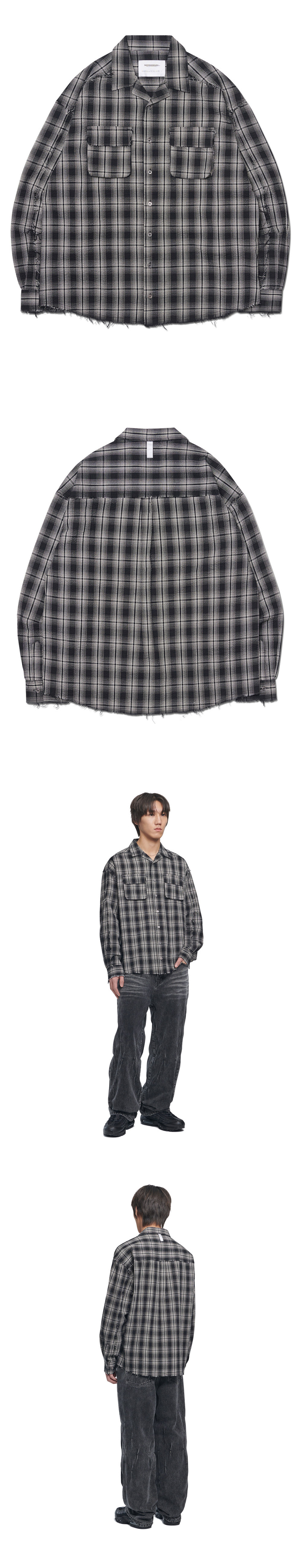 SEERSUCKER CHECK SHIRTS - BLACK | ファッション通販サイト NUGU