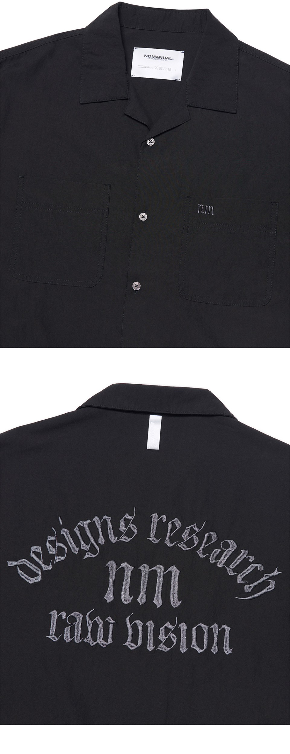 MUSINSA | NOMANUAL R.V BOWLING SHIRT - BLACK