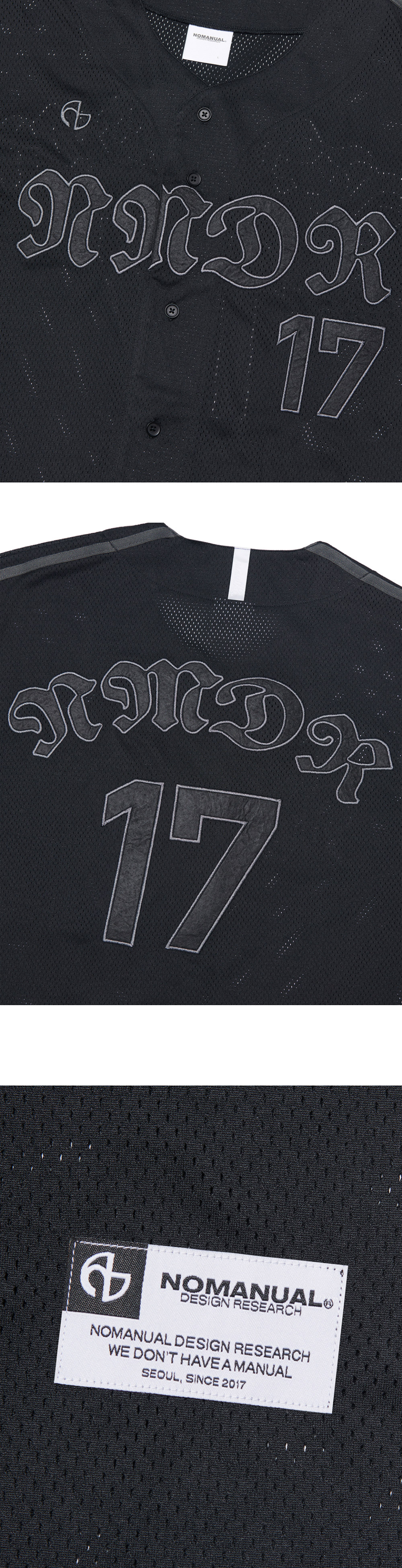 MUSINSA | NOMANUAL SMOKE BALL MESH JERSEY - BLACK