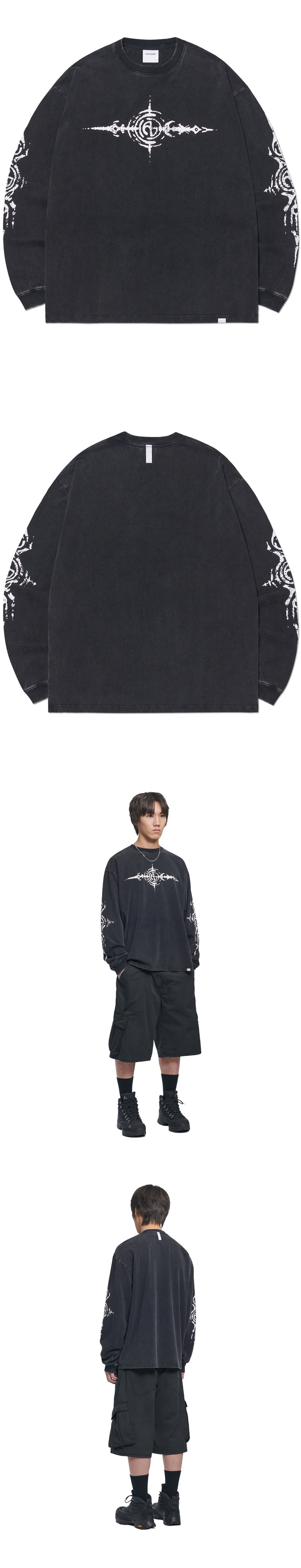 MUSINSA | NOMANUAL S.G WASHED LONG SLEEVE TEE - WASHED BLACK