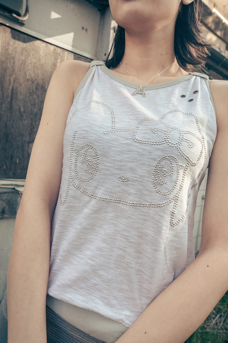 ● hug your skin ● Hugging hotfix sleeveless MUSINSA | HUG YOUR SKIN Hugging Hotfix Sleeveless (Gray)