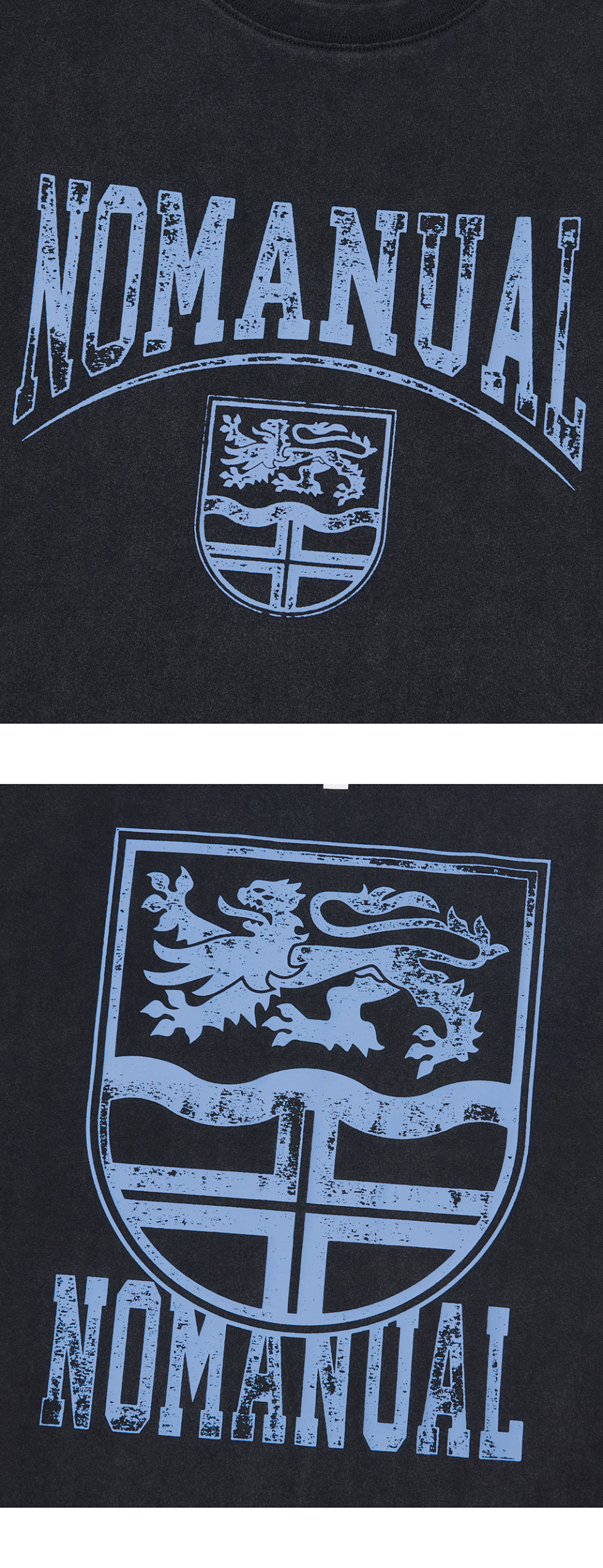 MUSINSA | NOMANUAL EMBLEM WASHED T-SHIRT - WASHED BLACK