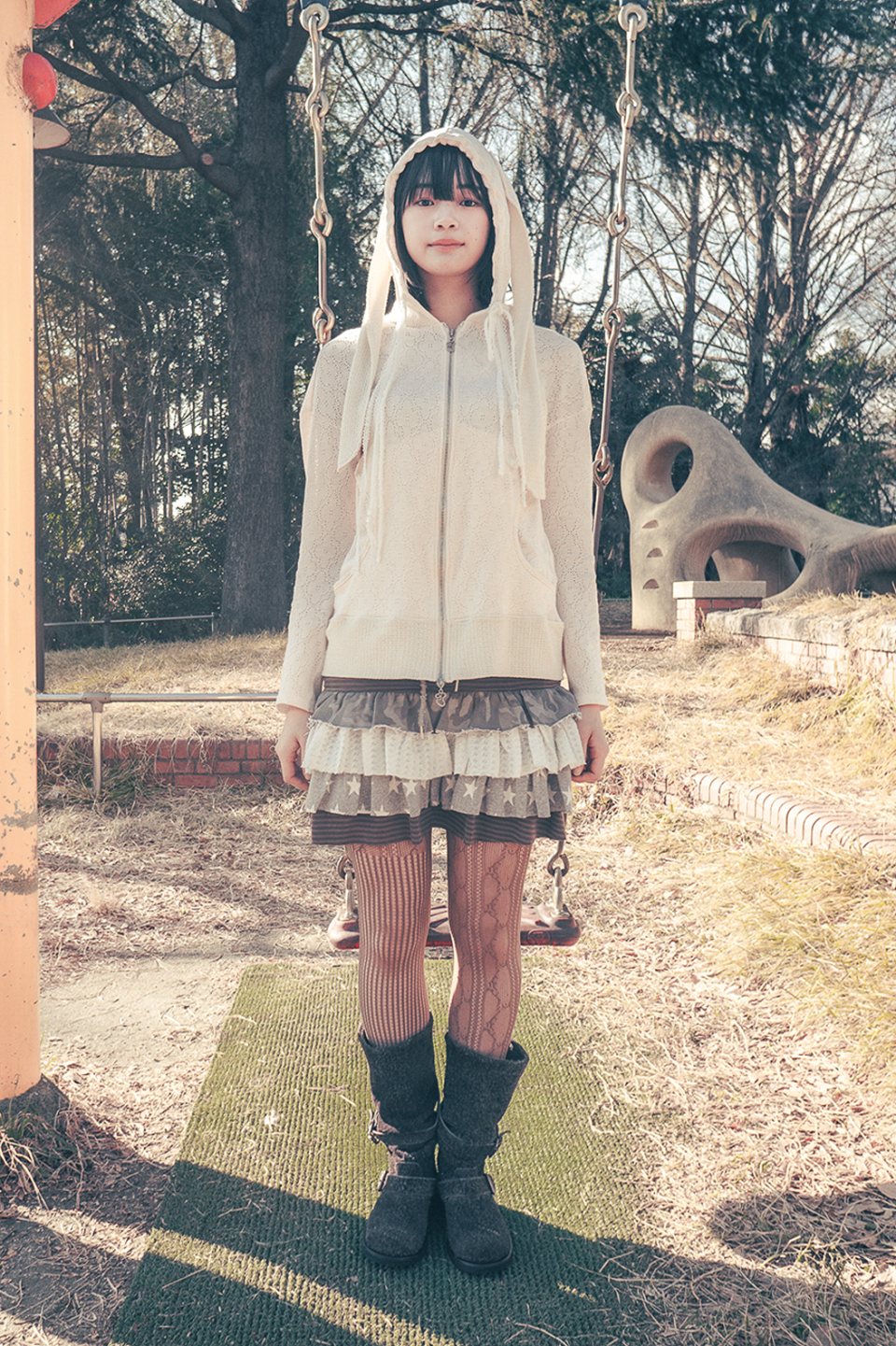 MUSINSA | HUG YOUR SKIN Cancan Layered Skirt (Brown)