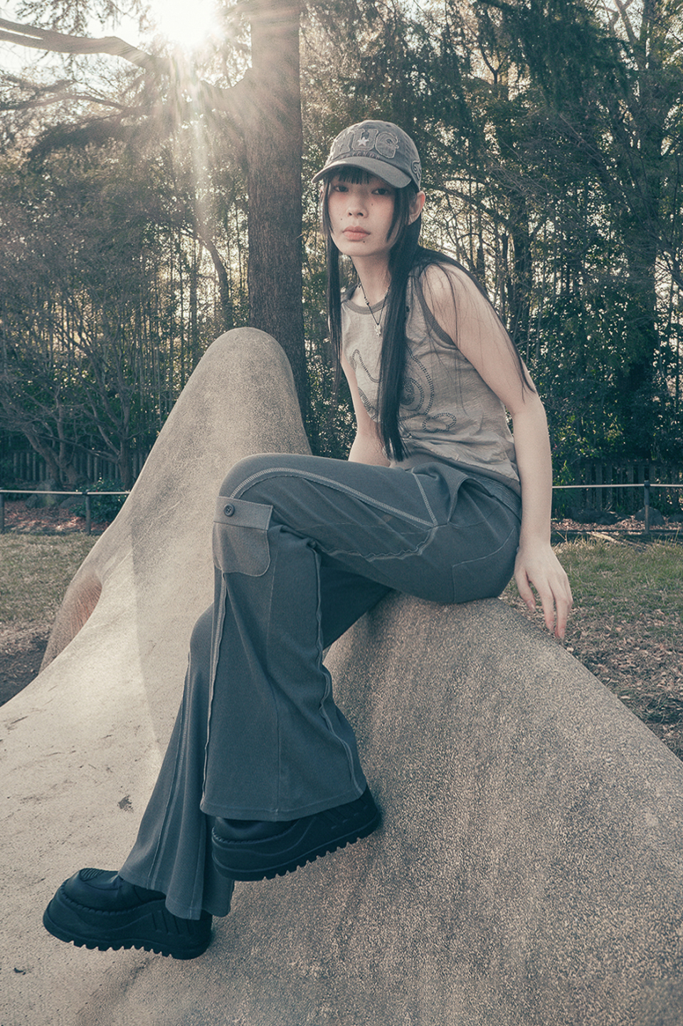 【hug your skin】25ss Pigment boots-cut pants MUSINSA | HUG YOUR SKIN Pigment Bootcut Pants (Khaki)