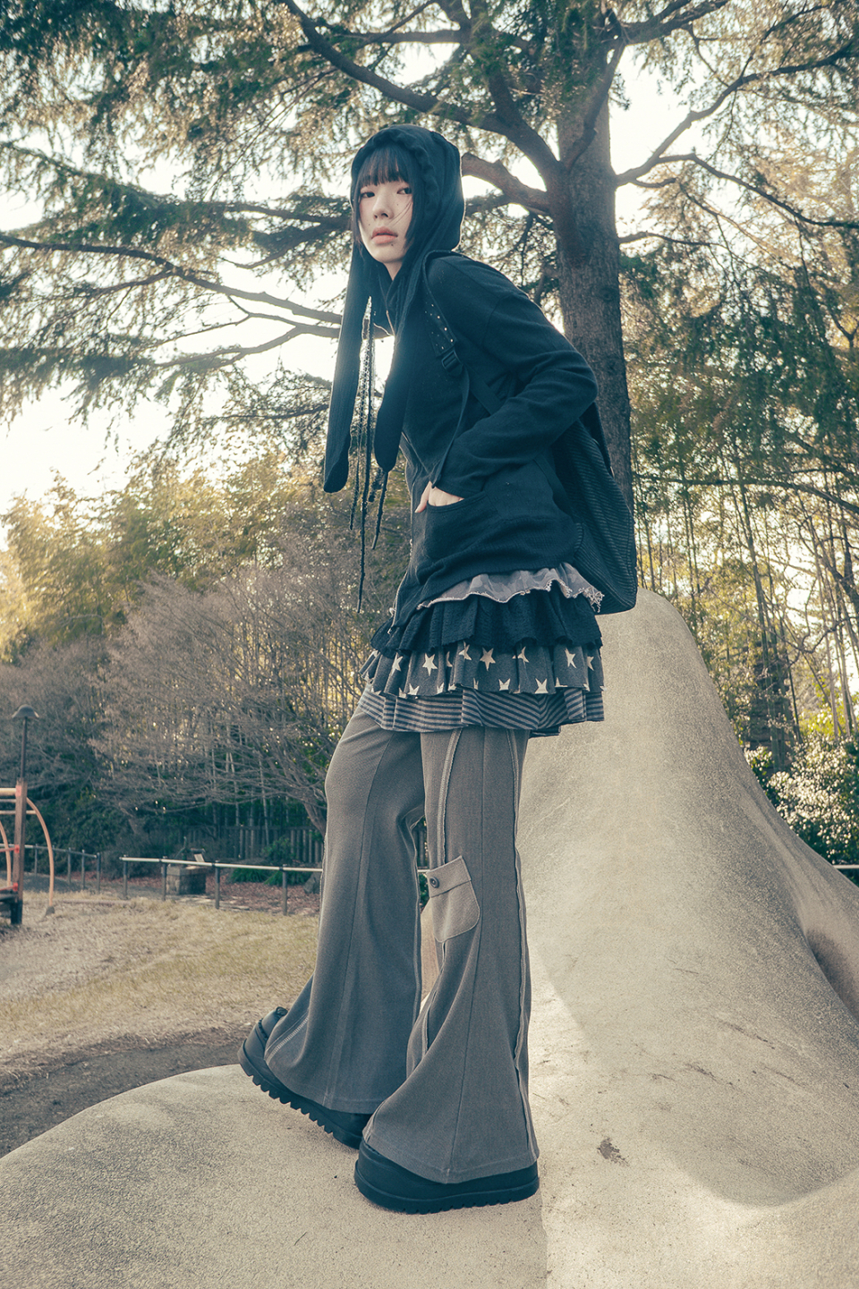 【hug your skin】25ss Pigment boots-cut pants MUSINSA | HUG YOUR SKIN Pigment Bootcut Pants (Charcoal)