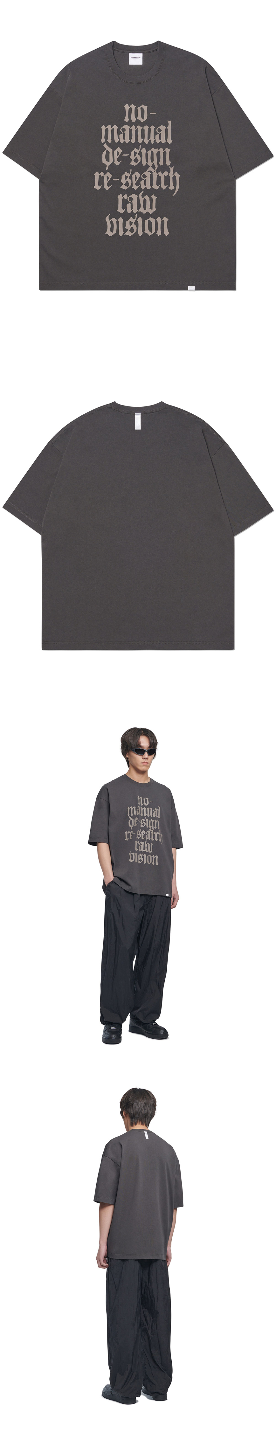 MUSINSA | NOMANUAL RAW VISION T-SHIRT - CHARCOAL