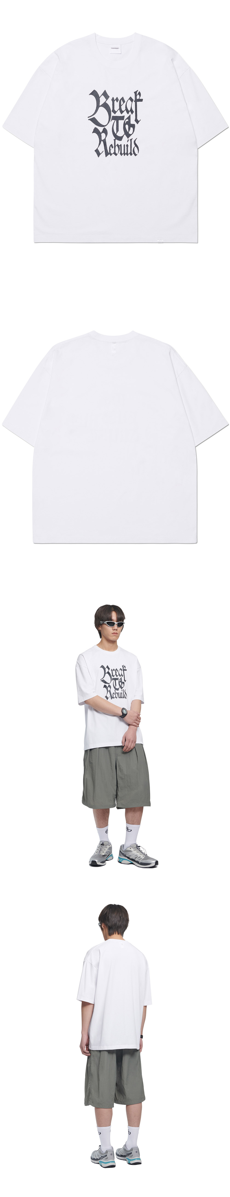 Tシャツ・カットソー NOMANUAL REBUILD T-SHIRT 5SA106 REBUILD T-SHIRT - WHITE - nomanual | 60% - Asian Fashion