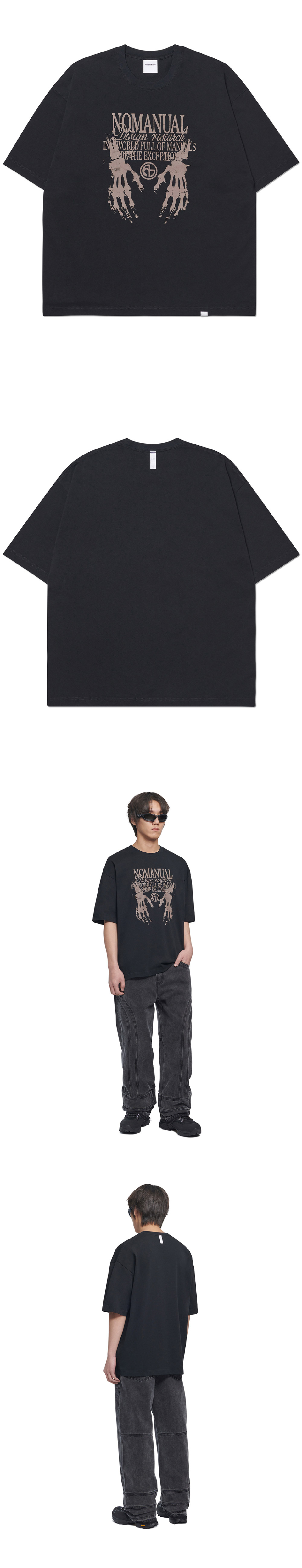 韓国発!【NOMANUAL】SKELETON HANDS T-SHIRT MUSINSA | NOMANUAL SKELETON HANDS T-SHIRT - BLACK