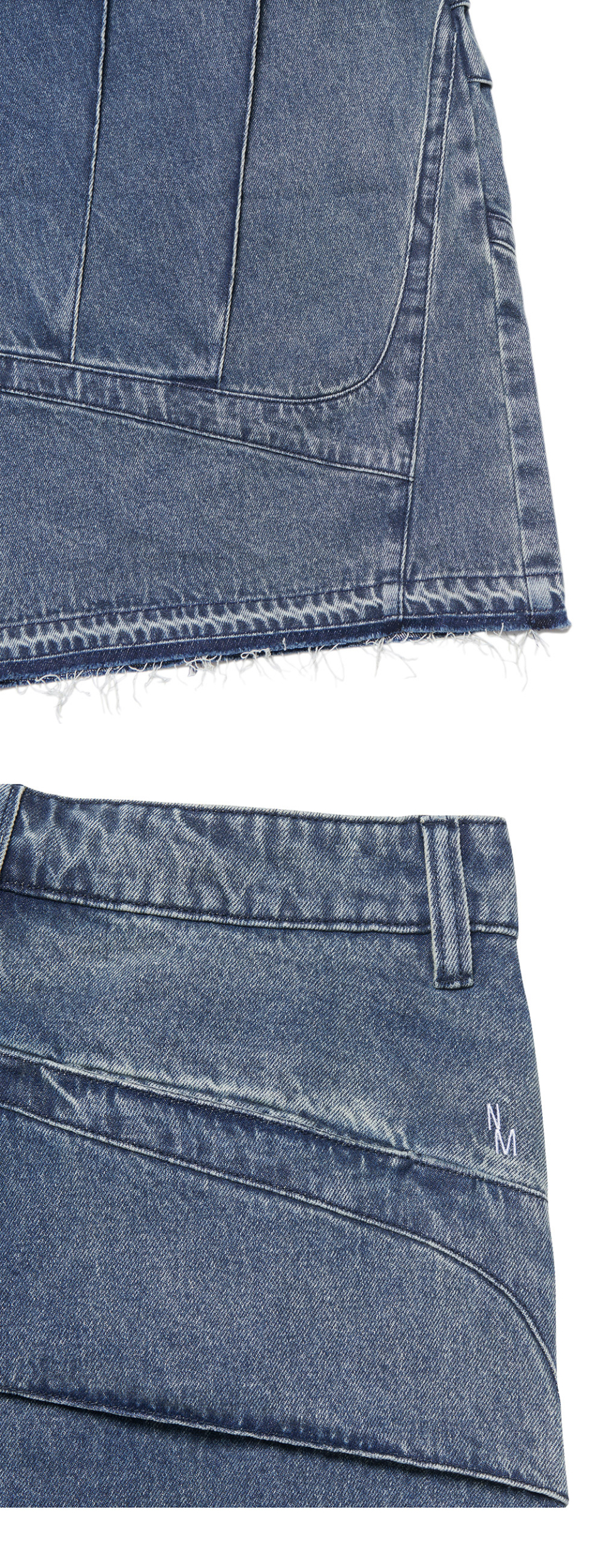 MUSINSA | NOMANUAL SHIELD DENIM BERMUDA PANTS - WASHED NAVY