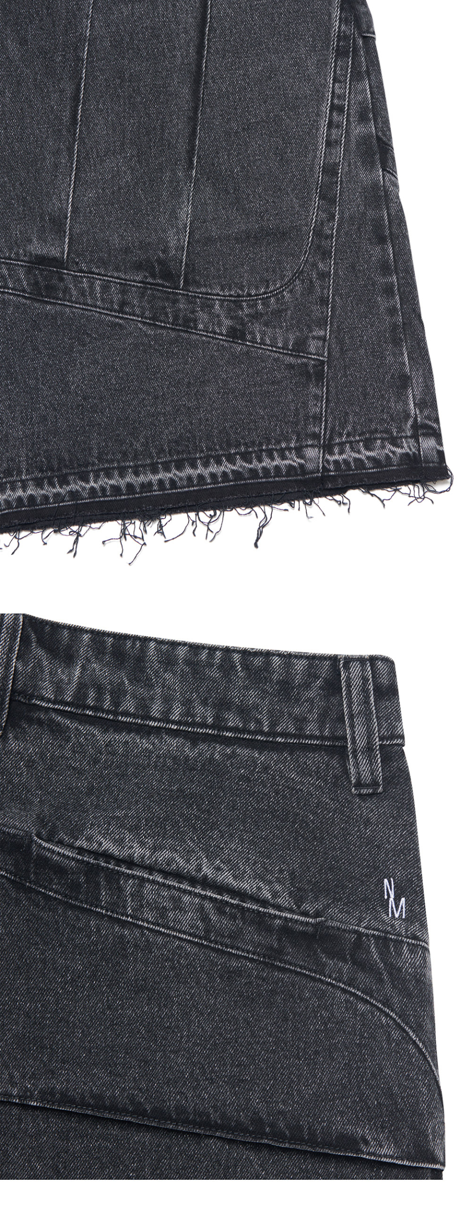 MUSINSA公式 | NOMANUAL SHIELD DENIM BERMUDA PANTS - WASHED BLACK