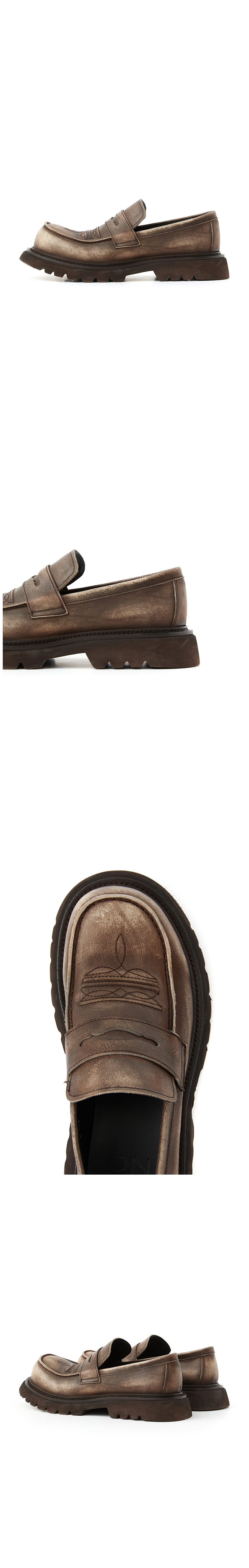MUSINSA公式 | DNSR Mammoth Western Horseleather Loafer Brown