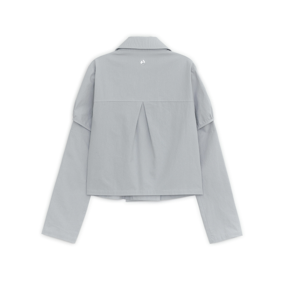 ◇hug your skin◇ Detachable Round Jacket Grayish Blue MUSINSA | HUG YOUR SKIN Detachable round jacket (grayish blue)